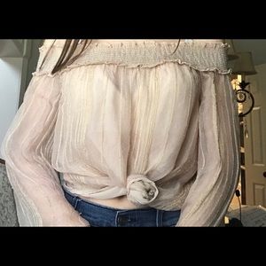 American Eagle Blouse with Gold Detail